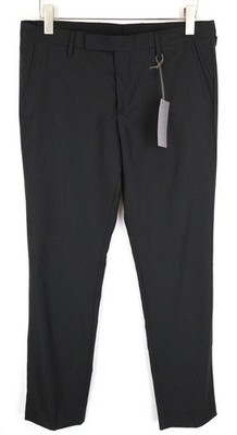 RICHMOND Herren Hose 48 schwarz Wollmischung Punktemuster Plissee klassisch *