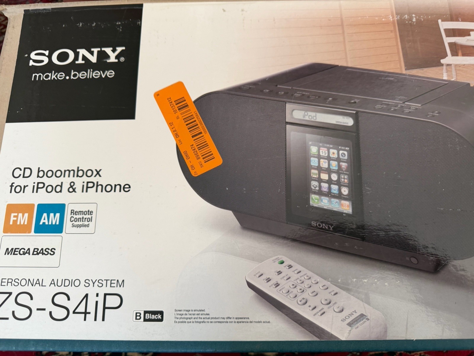 Rare New Sony ZS-S4IP Portable CD Radio Boombox Speaker iPod