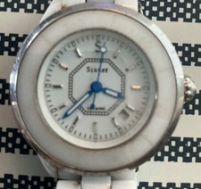 Stauer Ladies 34mm White & Silver Tone Cerami...