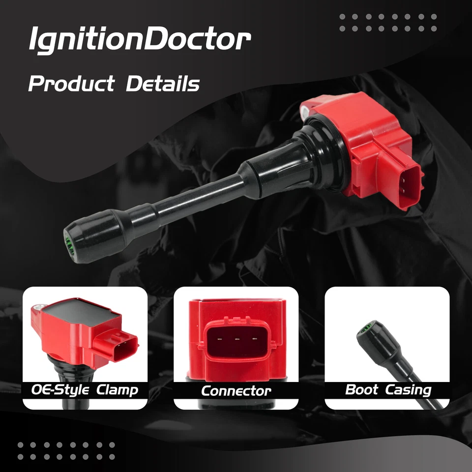 OEM 4X Ignition Coil+Plug for Nissan Rogue Altima Frontier Sentra FX50 UF549 - Image 3 of 4