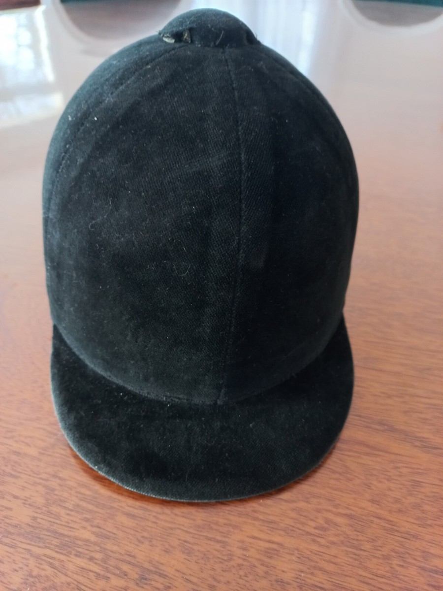 Casque D'équitation Enfant Velours Noir - Taille M (17,5-18cm) - Sans Marque