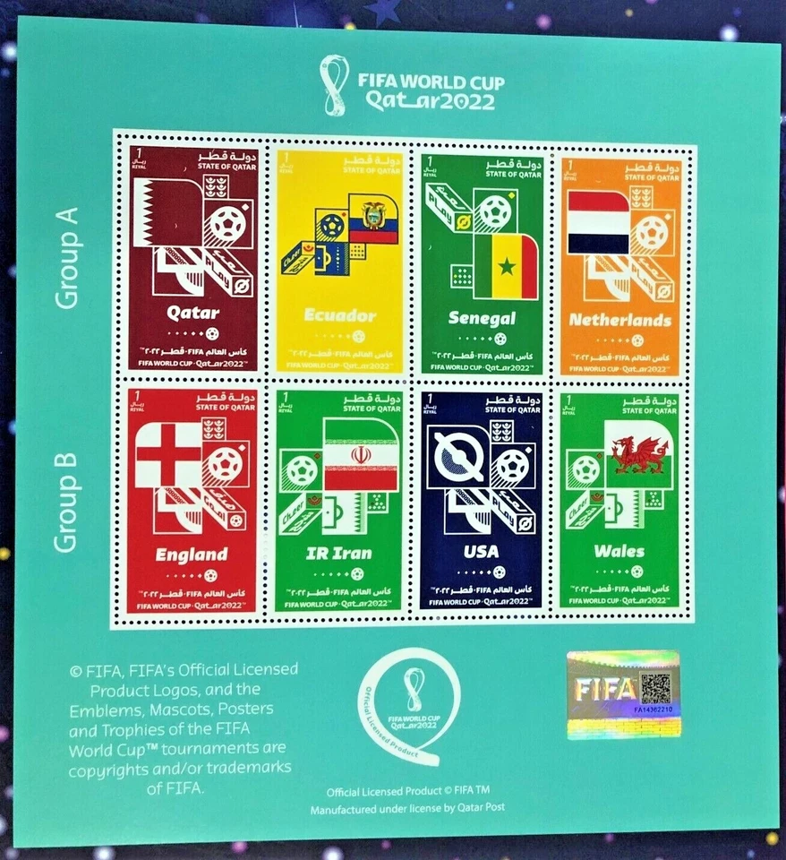 QATAR WORLD CUP  7TH RELEASE STAMP 32TEAMS LOT of 4 STS MNH - Image 3 of 4