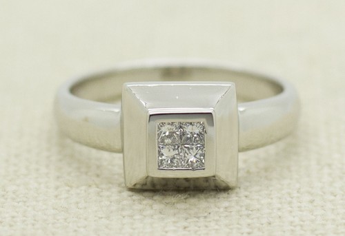 Spark Creations Platinum 0.25ct Princess Cut Diamond Engagement Ring Size 6.75