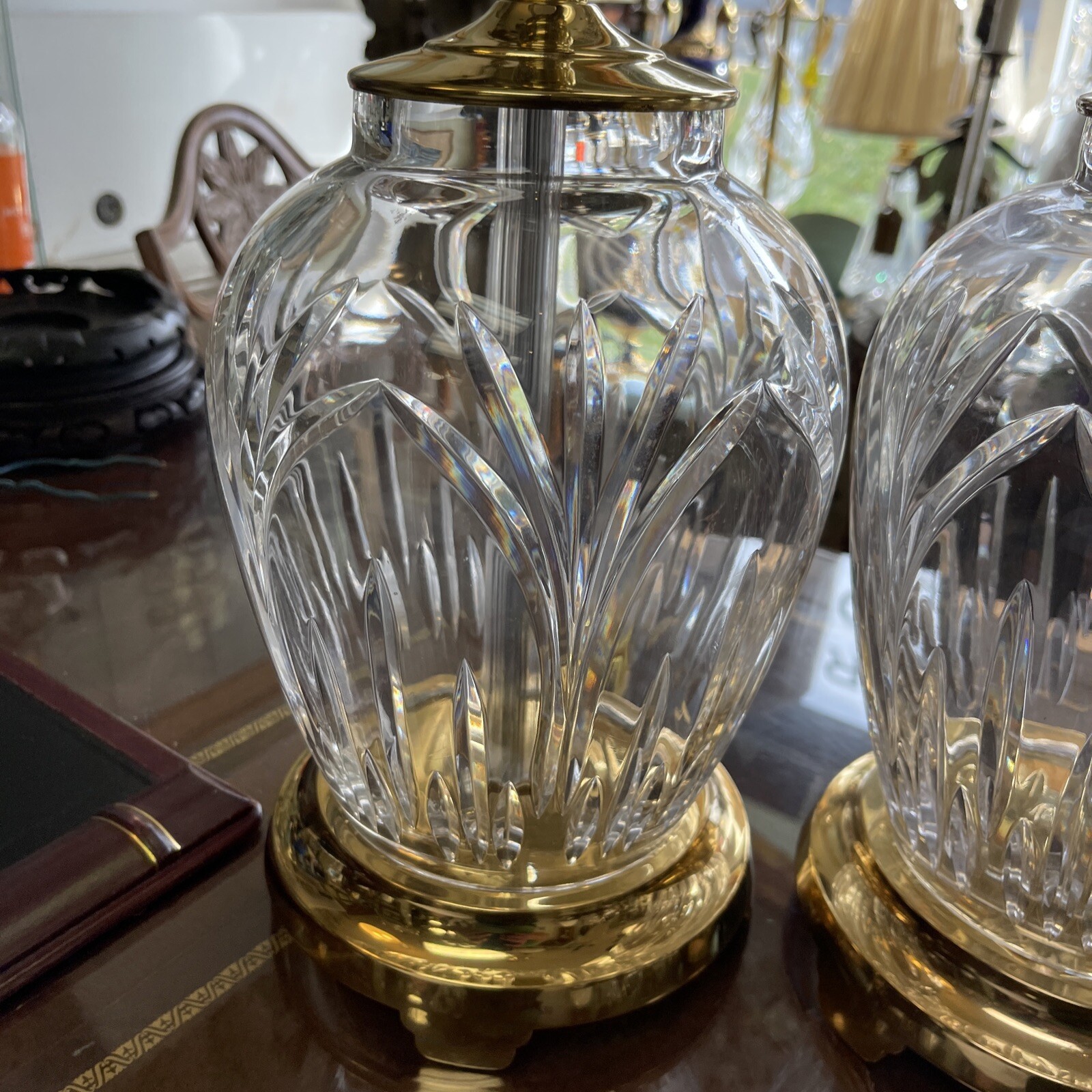 beautiful pair of Waterford table lamps eBay