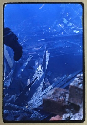 35mm Color Slide 1977 Black Cat Cafe Fire Burlington VT #60 Debris Field
