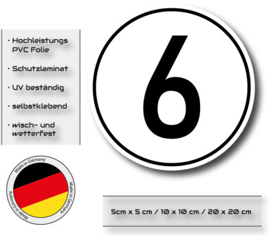 Geschwindigkeits Schild Aufkleber 6km/h Auto LKW Anhänger  StVZO §58