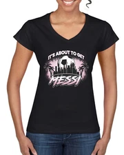 Its About To Get Miami Soccer Skyline Sports Women Standard VNeck Tee