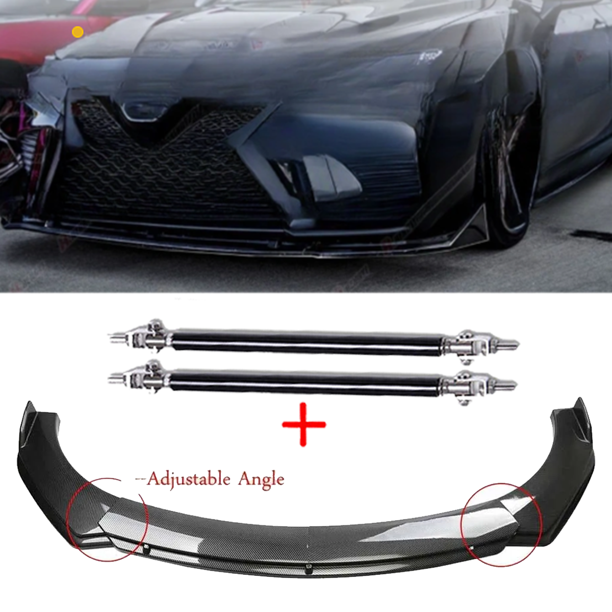 Carbon Fiber Style Front Bumper Lip Chin Spoiler For Toyota Camry 2018-20 Body K