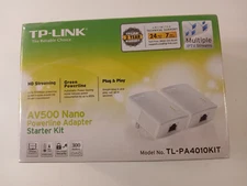P TP- LInk TL- PA4010 Kit AV 500 Nano WiFi Powerline Adapter Starter Kit Sealed