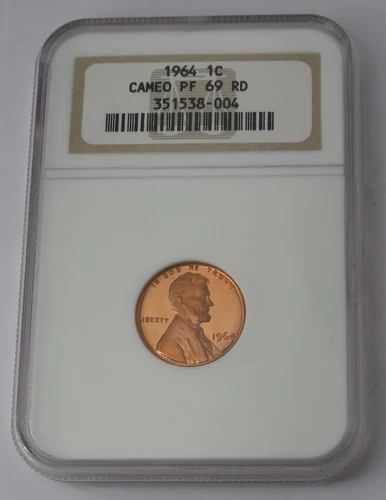 1964 Lincoln Cent Penny - NGC Cameo PF69RD - Cert# 351538-004