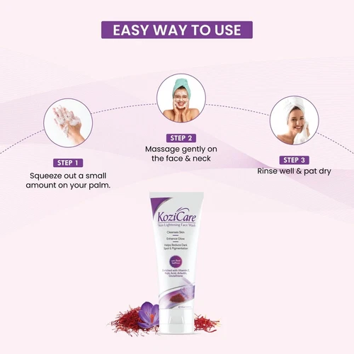 Kozicare Skin Brightening Facewash (100ml) for Glowing Skin Reduce Dark Spot - Picture 3 of 5