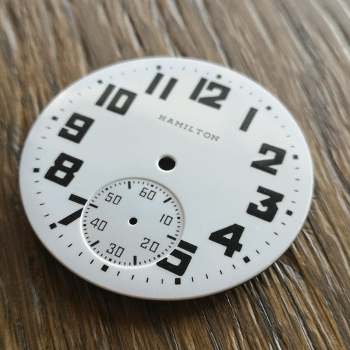 Hamilton Antique Pocket Watch Dial Part, 42.7mm Railroad Bold Numerals (BT4) - Picture 2 of 8