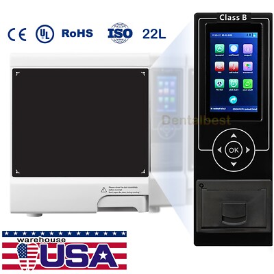 22L Dental Medical Autoclave Steam Sterilizer vacuum Sterilizers With Printer CE