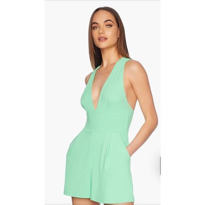 Susana Monaco Cross Back V-Neck Romper 