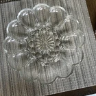 Anchor Hocking Deviled Egg Plate Dish 10” Clear Glass Scalloped Rim Vintage