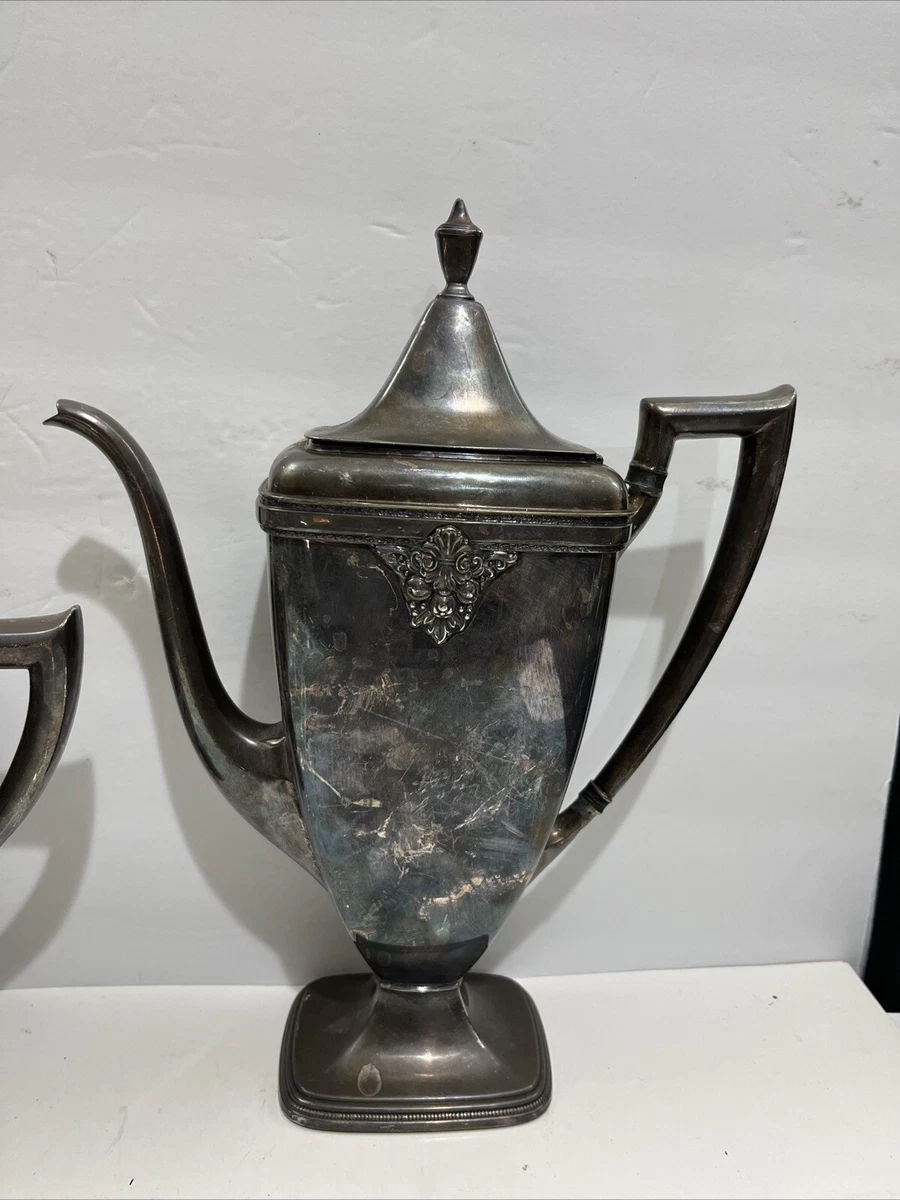 1847 Rogers Bros Antique US Silver-Plated Teapots, Coffee Pots