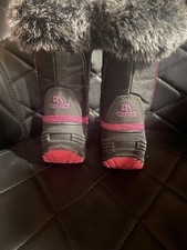 ICEFACE Kids Winter Snow Boots Waterproof Insulated, Size 9 Black With Pink