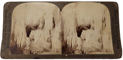 Stereo View Cards--#834-In Jack Frost's Reception Room under Niagara Falls-Vtg.