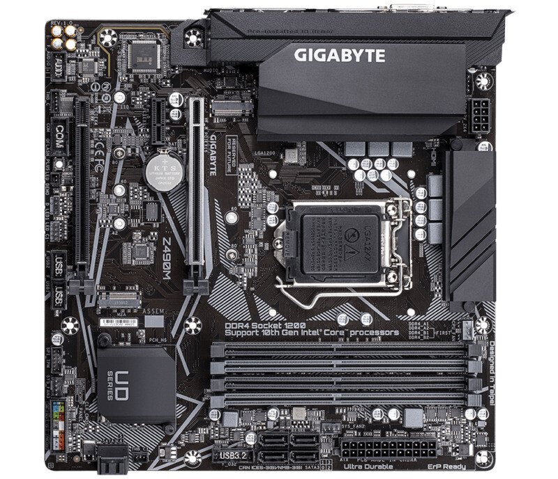 Gigabyte Z490M Motherboard Intel Z490 4*DDR4 LGA1200 Micro ATX DVI