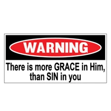 Warning Magnet, There Is More Grace In Him Than Sin In You, JC 6.75"x3.3"