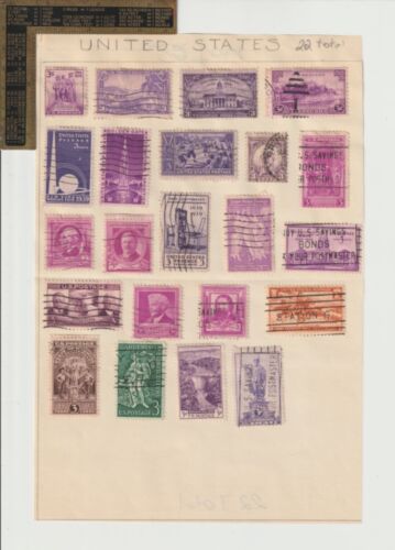 Qty 22 LOT United States USA early stamps Hinged many pre 1930 used & unused US - Picture 2 of 2