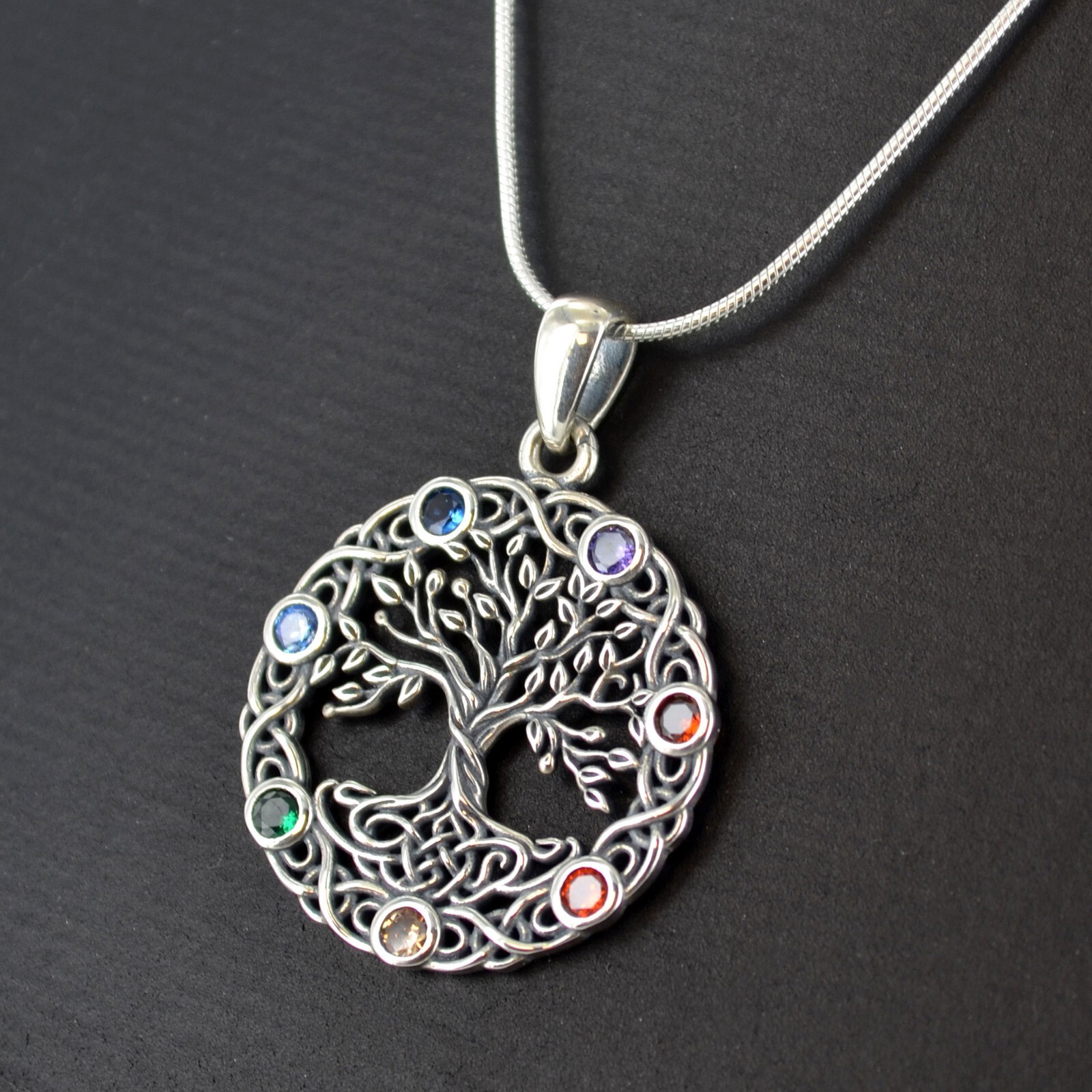Chakra Tree of Life 925 Sterling Silver Pendant No Chain Included Spiritual