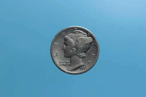 USA 10 CENTS MERCURY DIME 1916 PHILADELPHIA BB+