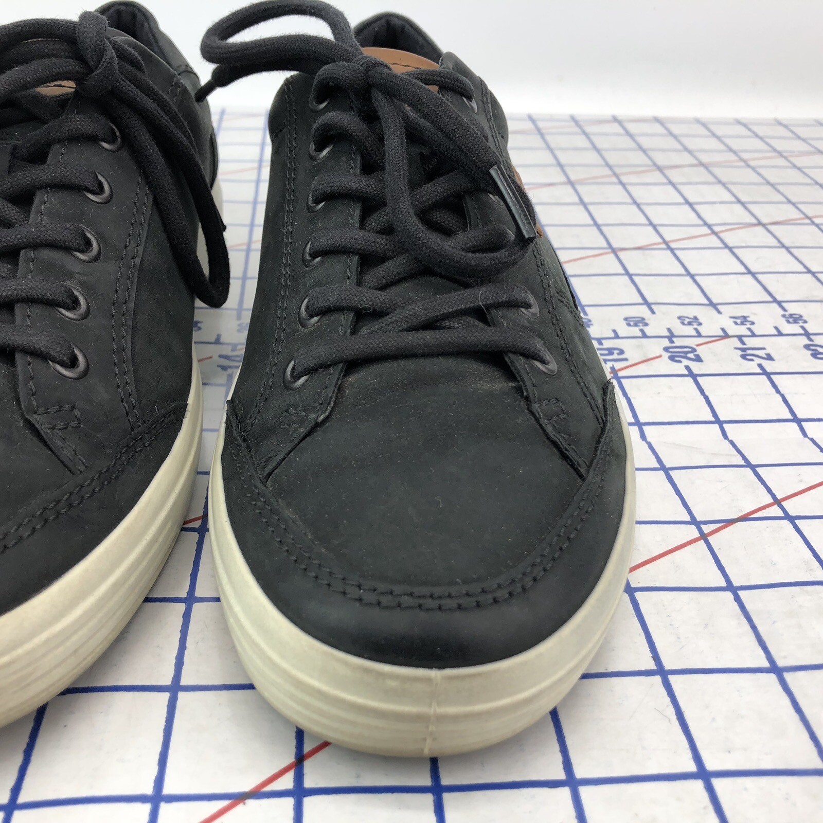 Ecco Womens Shoes Size 7 (41) Black Leather Lace Up Comfort Casual