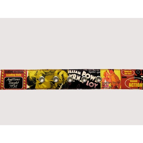 Nostalgic Movie Titles Belt Womens XL 34-38 Silver Tone Buckle Hollywood Novelty - Picture 8 of 11