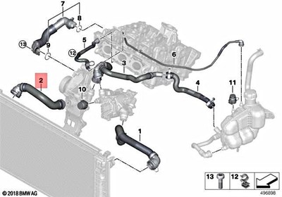 Genuine MINI BMW Cooper One X1 F54 F55 Hose Radiator Top 