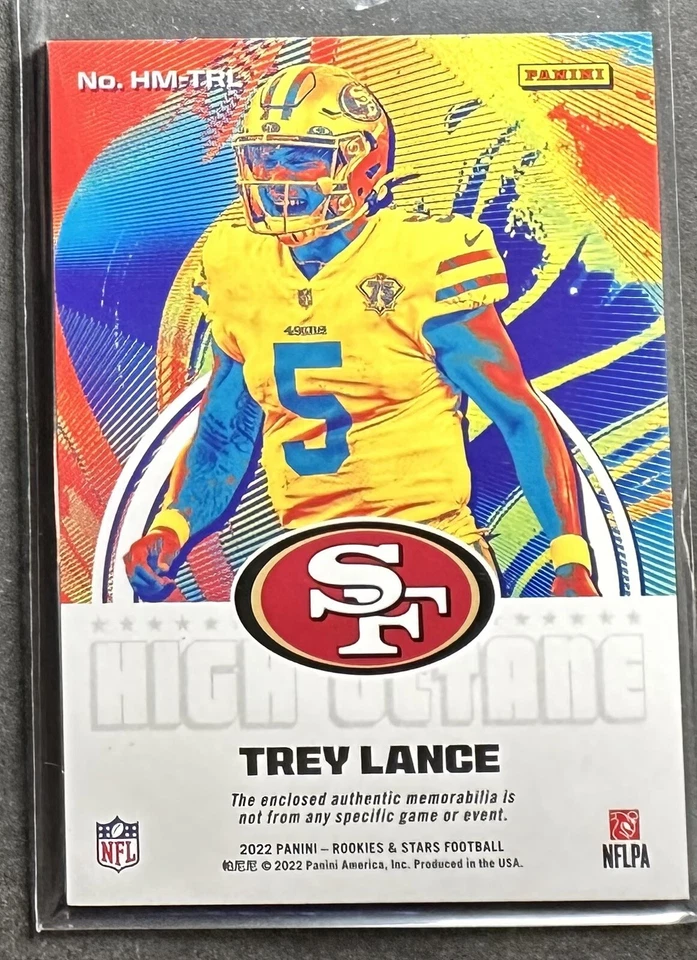 2022 Rookies & Stars High Octane Blue 2 Color Patch /25 RARE #HM-TRL Trey Lance - Image 2 of 3