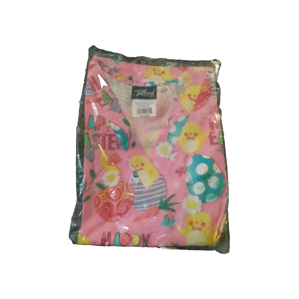 Tafford Scrub Top Plus Size 2X Happy Easter Bunny Cotton - Image 2 of 4