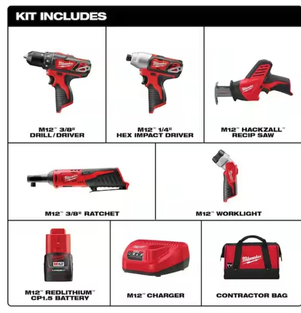 M12 5 tool combo on sale kit