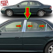 Chrome Pillar Trim For Honda Accord 98-02 4dr 6pc Set Door Cover Post