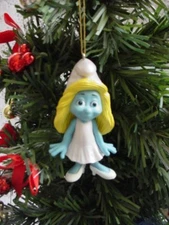 SMURFS MOVIE FIGURE SERIES SMURFETTE POSABLE CUSTOM CHRISTMAS ORNAMENT NEW CUTE