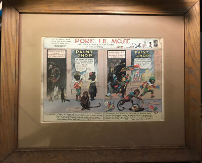 1901 Pore Lil Mose He Gets Mixed Up With A Painter NY Herald Framed Comic Print
