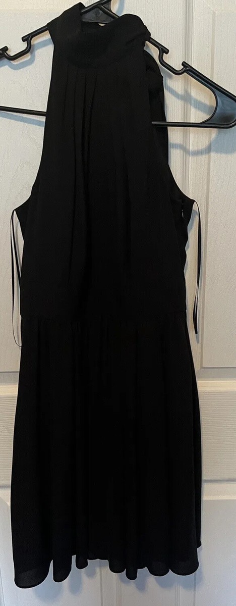 express black halter dress Womens Tie neck sleeveless Style sz 0 Midi dress