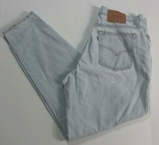 Vintage USA Levi's 551 Relaxed Fit Tapered Leg Mom Jeans Sz 16 M Light Wash HOLE