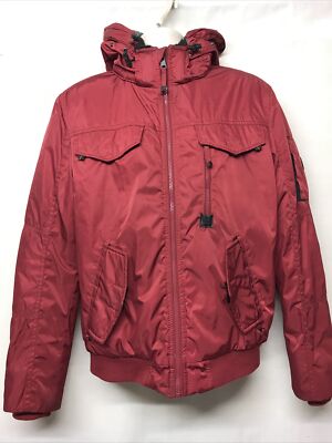 McNeal Clothing Company Men s Long Sleeve Burgundy Full Zip Bomber Jacket Size L