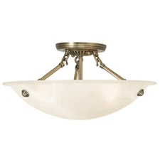 Livex Lighting Oasis Flush Mounts, Antique Brass - 4273-01