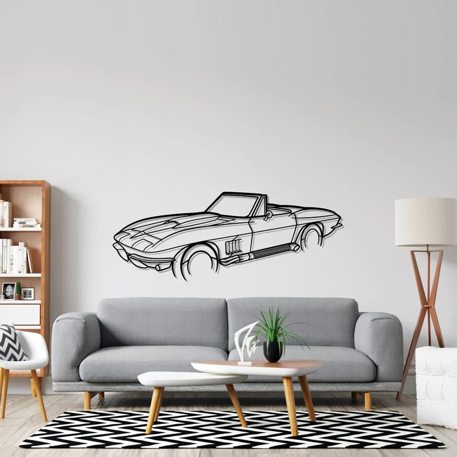Wall Art Home Decor 3D Acrylic Metal Car Auto Poster USA Silhouette Q60