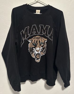 I stole My boyfriend s Shirt Tiger Mama Graphic Paint Black Sweatshirt Sz XL