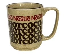 Nestle Hot Cocoa Mug Rich N Creamy Ceramic Hot Chocolate Cup Tan Brown Vintage