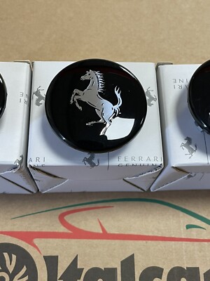 1xFerrari Oem Nabenkappe  Schwarz Chromo 70004869 NEW Racing Cap Black X Unit