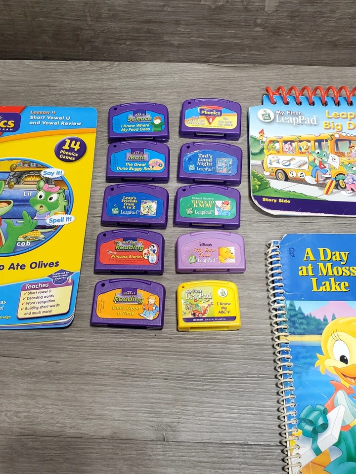 Leapster Leap Pad Game Cartridges Lot of 10 with 3 books - All Tested And Work - Image 2 of 4