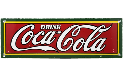 VINTAGE COCA COLA PORCELAIN SIGN GAS STATION PUMP PLATE DEW PEPSI OIL DR PEPPER