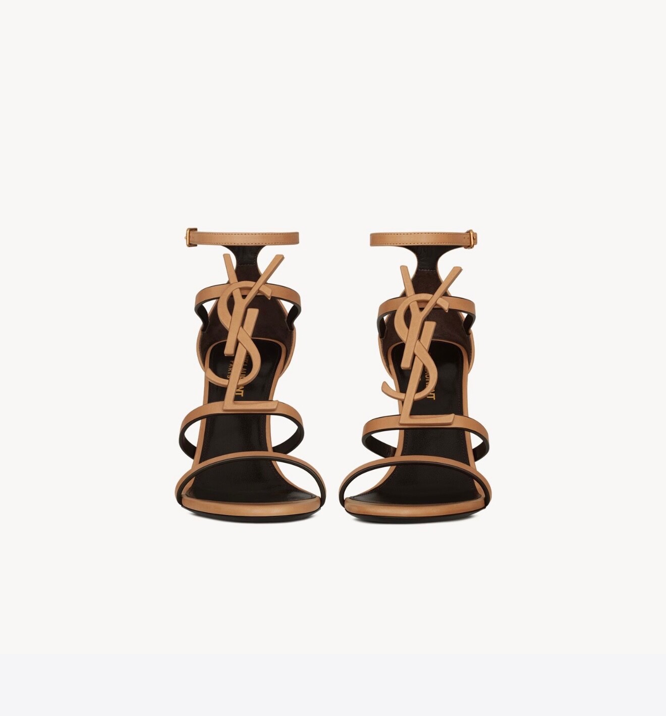 SANDALI CASSANDRA SAINT LAURENT YSL IN PELLE CONCIATA AL VEGETALE