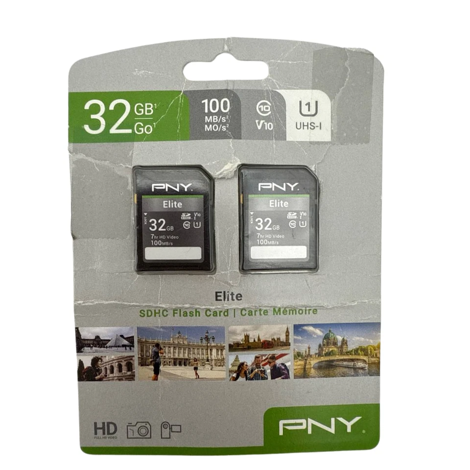 PNY Elite Class 10 U1 V10 SDHC Flash Memory Card 32GB UHS-I 100MBs Kit Pack of 2 - Image 3 of 4