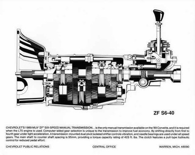 1989 Chevrolet Corvette ZF 6-Speed Manual Transmission Cutaway Press Photo 0323