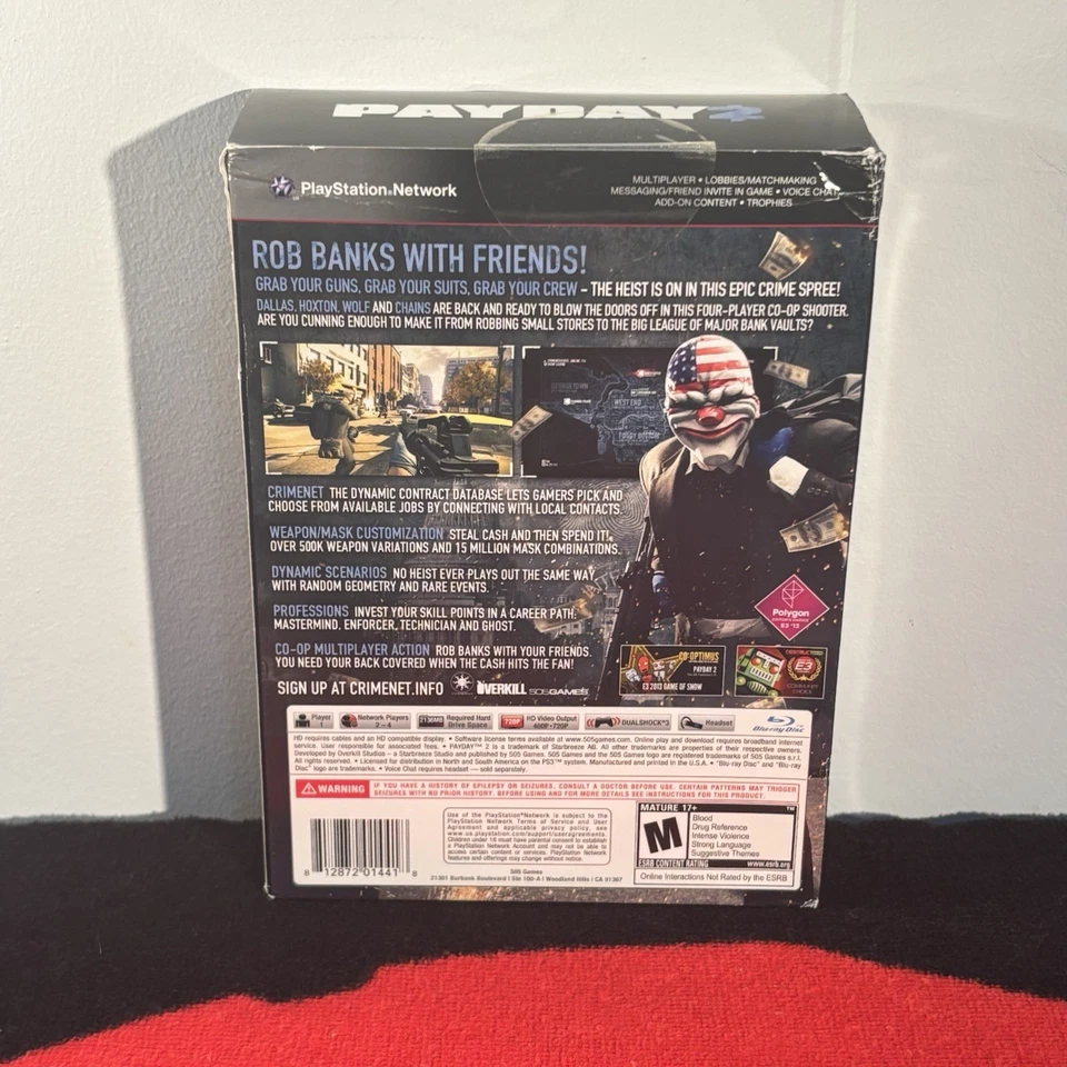 Sony Playstation 3 PayDay2 Collectors Edition. New - Image 4 of 4